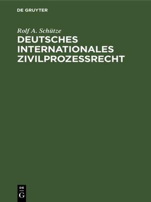 cover image of Deutsches Internationales Zivilprozeßrecht